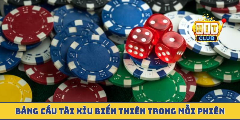 Bảng cầu tài xỉu biến thiên trong mỗi phiên