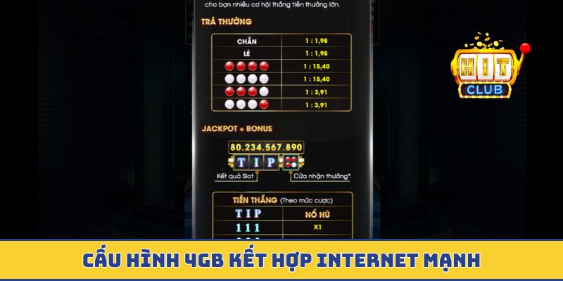 Cấu hình 4GB kết hợp internet mạnh