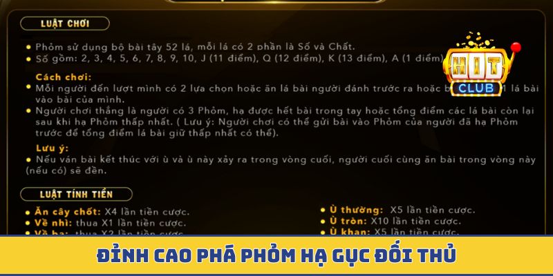 Đỉnh cao phá phỏm hạ gục đối thủ