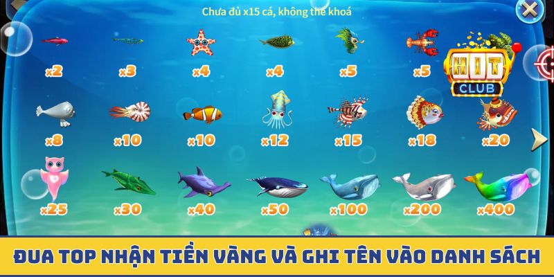 Đua top nhận tiền vàng và ghi tên vào danh sách