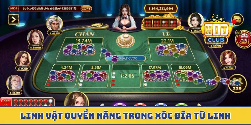 Linh vật quyền năng trong xóc đĩa tứ linh