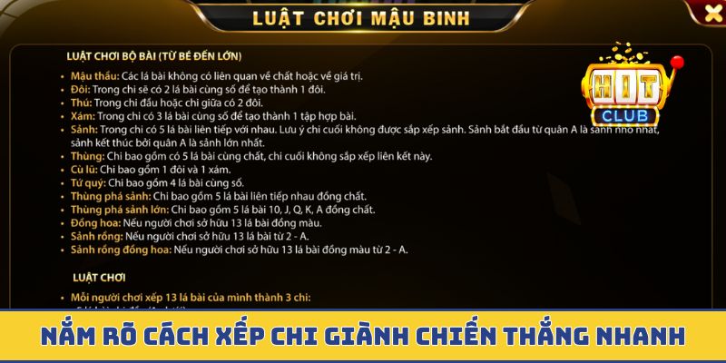 Nắm rõ cách xếp chi giành chiến thắng nhanh