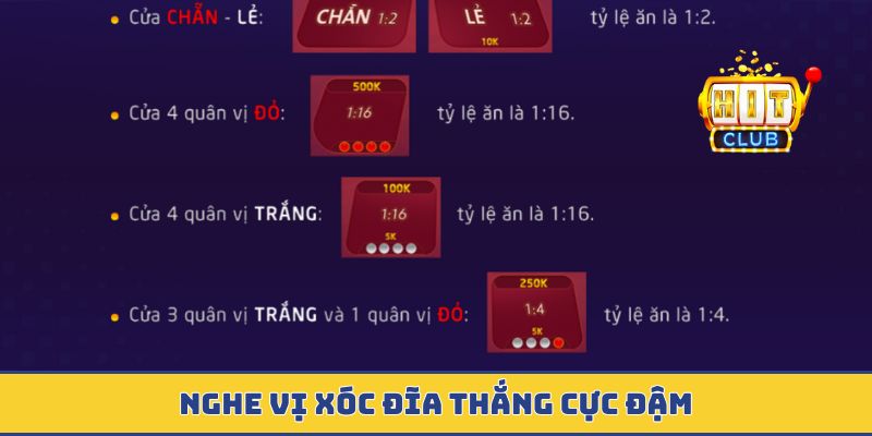 Nghe vị xóc đĩa thắng cực đậm
